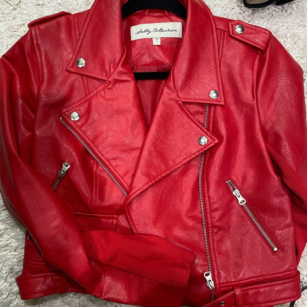 red leather jacket from revolve